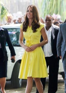 Жълта рокля за лятна риза за жени