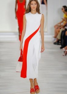 Модна бяло-червена рокля на сезона пролет-лято 2016