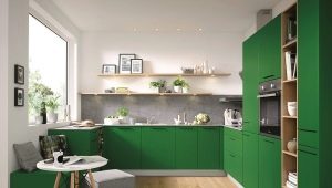 Зелена кухня: апартамент и неговата комбинация с интериорен дизайн