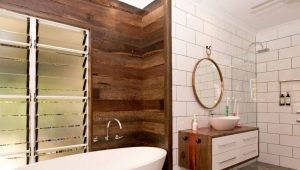 تشطيب الحمام بالخشب: القواعد والخيارات